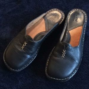 Born Black Leather Mules Hand Stitching Sz. 11